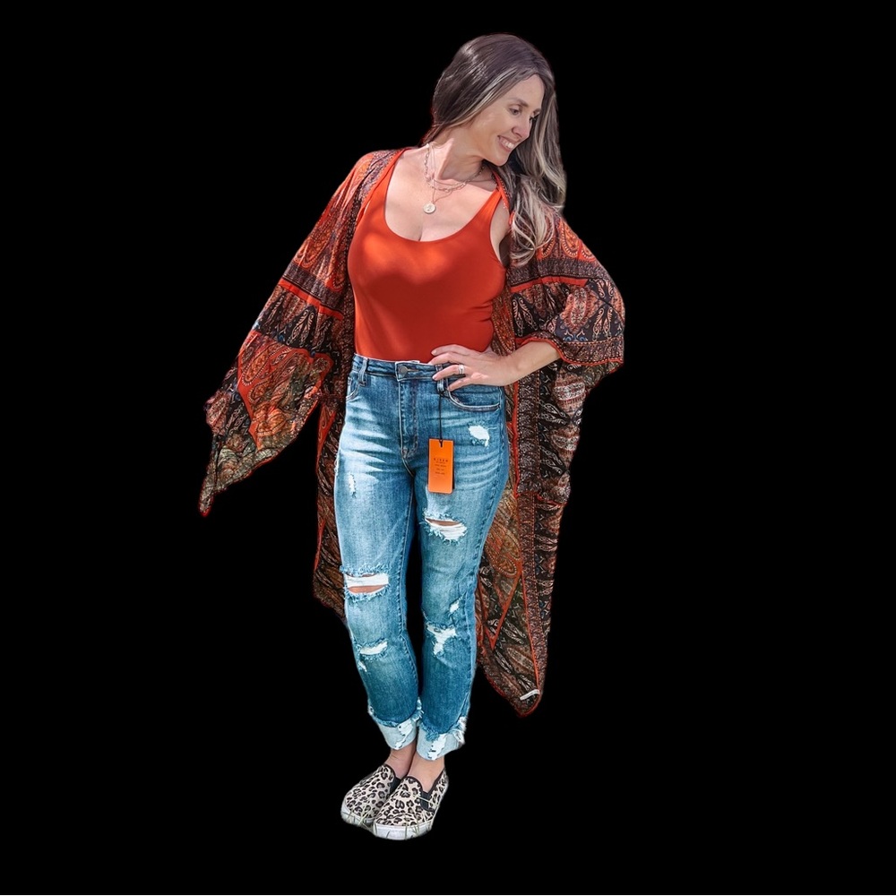 Burnt orange kimono
